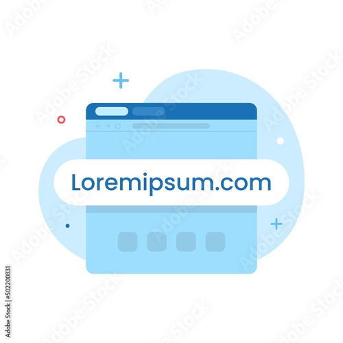 web browser, search page, website name concept illustration flat design vector eps10. modern graphic element for landing page, empty state ui, infographic, icon