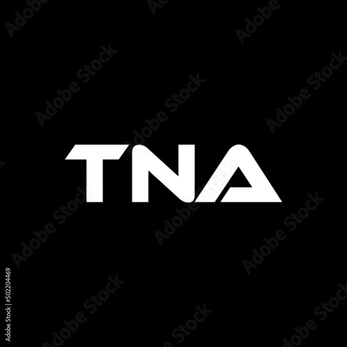 TNA letter logo design with black background in illustrator, vector logo modern alphabet font overlap style. calligraphy designs for logo, Poster, Invitation, etc.	 photo
