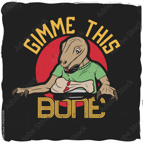 Dinosaur wanting to eat a bone