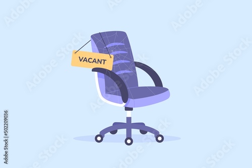 Workers shortage. Empty job chair, vacancy challenge needs talent skills, supply increase staff hr crisis employee shortages, vector illustration