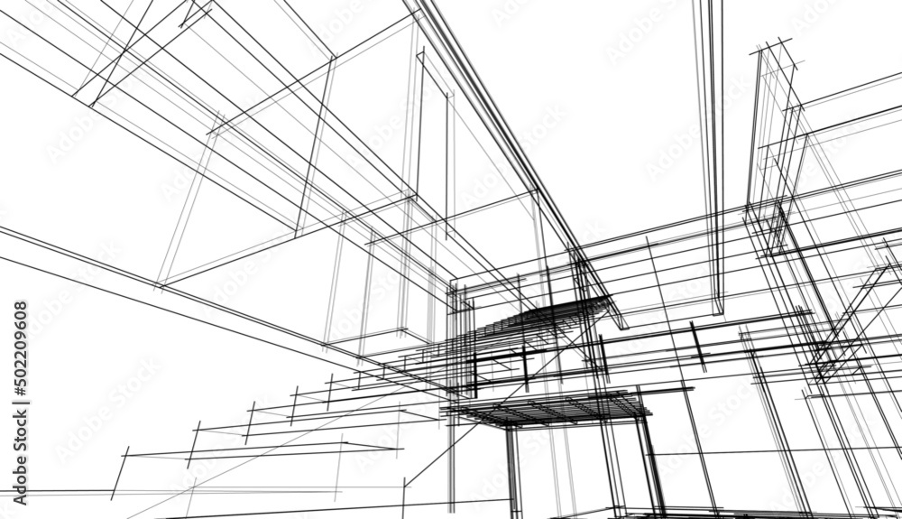house building sketch architecture 3d illustration house building sketch architecture 3d illustration