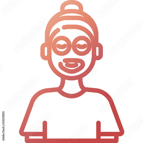 Face mask gradient icon