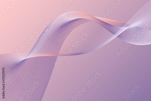 Decorative smooth violet wavy elements such as curve lines. Elegant wave image. Simple composition vibrant and dynamic in minimalism style