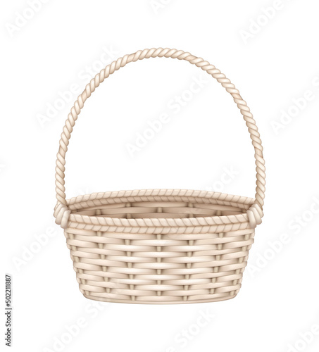 White Wicker Basket Composition