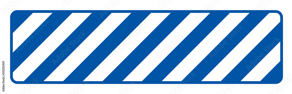 Blue / White Striped Floor Sign On White Background Blue / White Striped Floor Sign On White Background