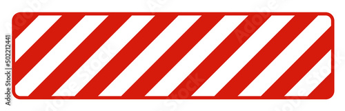Red / White Striped Floor Sign On White Background