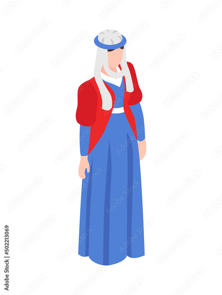 Medieval Woman Costume Composition