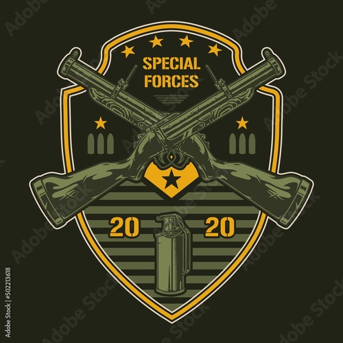 Special forces vintage colorful logotype
