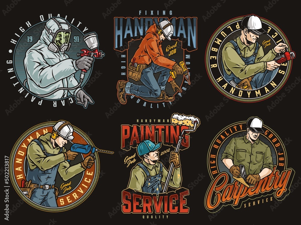 Manual work colorful patches collection