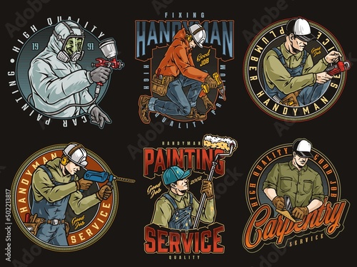 Manual work colorful patches collection