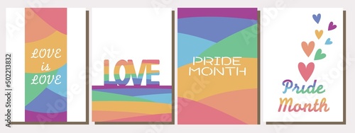 Set of Frame for Pride Month. Pride Month concept illustration frame collection for cover, template and background design. Vector illustration. © Lala