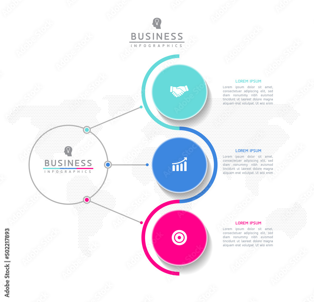 Vector illustration, infographics design, template, marketing, information, with 3 options or steps Vector illustration, infographics design, template, marketing, information, with 3 options or steps