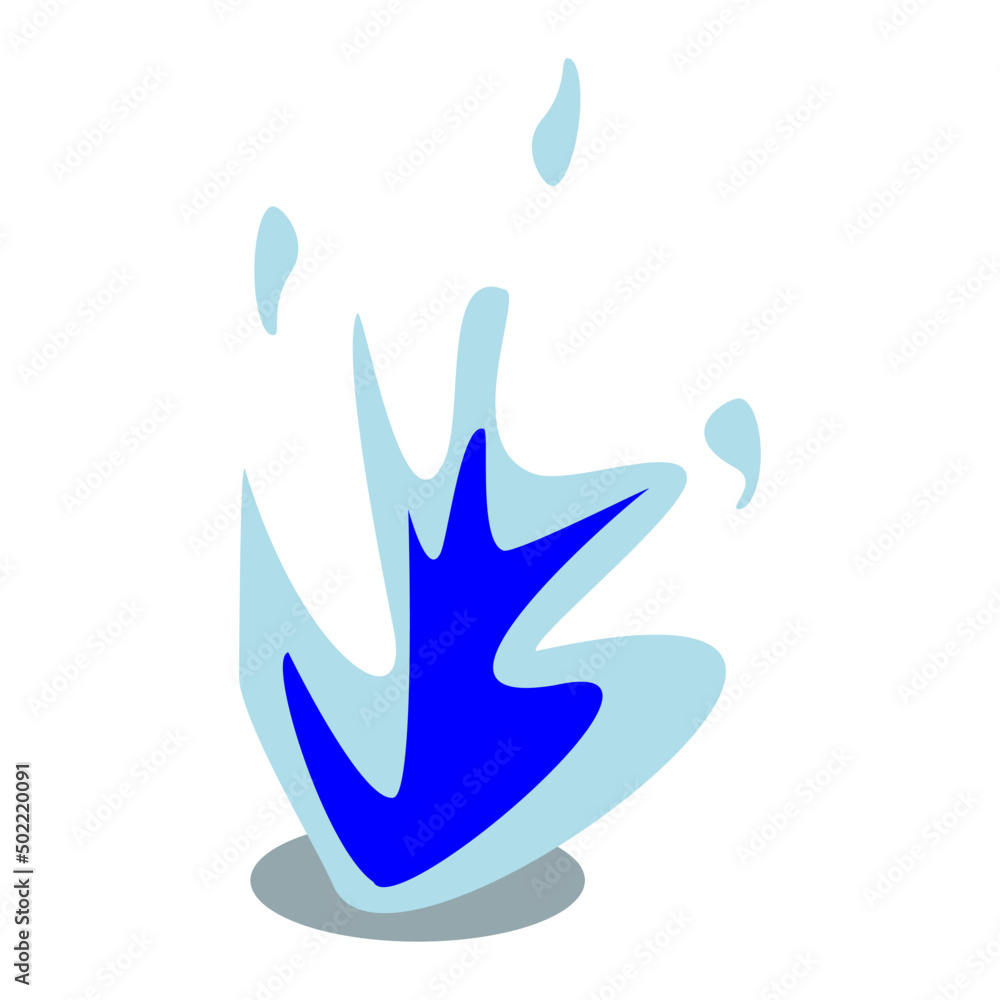 Fototapeta premium Blue fire vector flat style