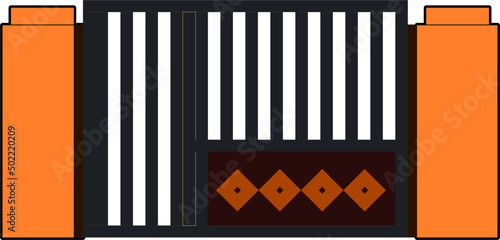 House gate iron gate flat style vector good for element design 