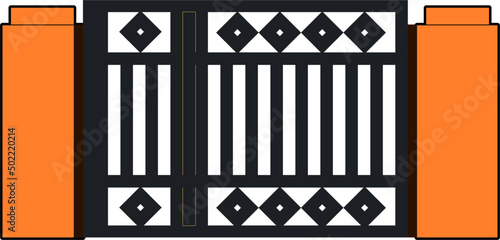 House gate iron gate flat style vector good for element design 