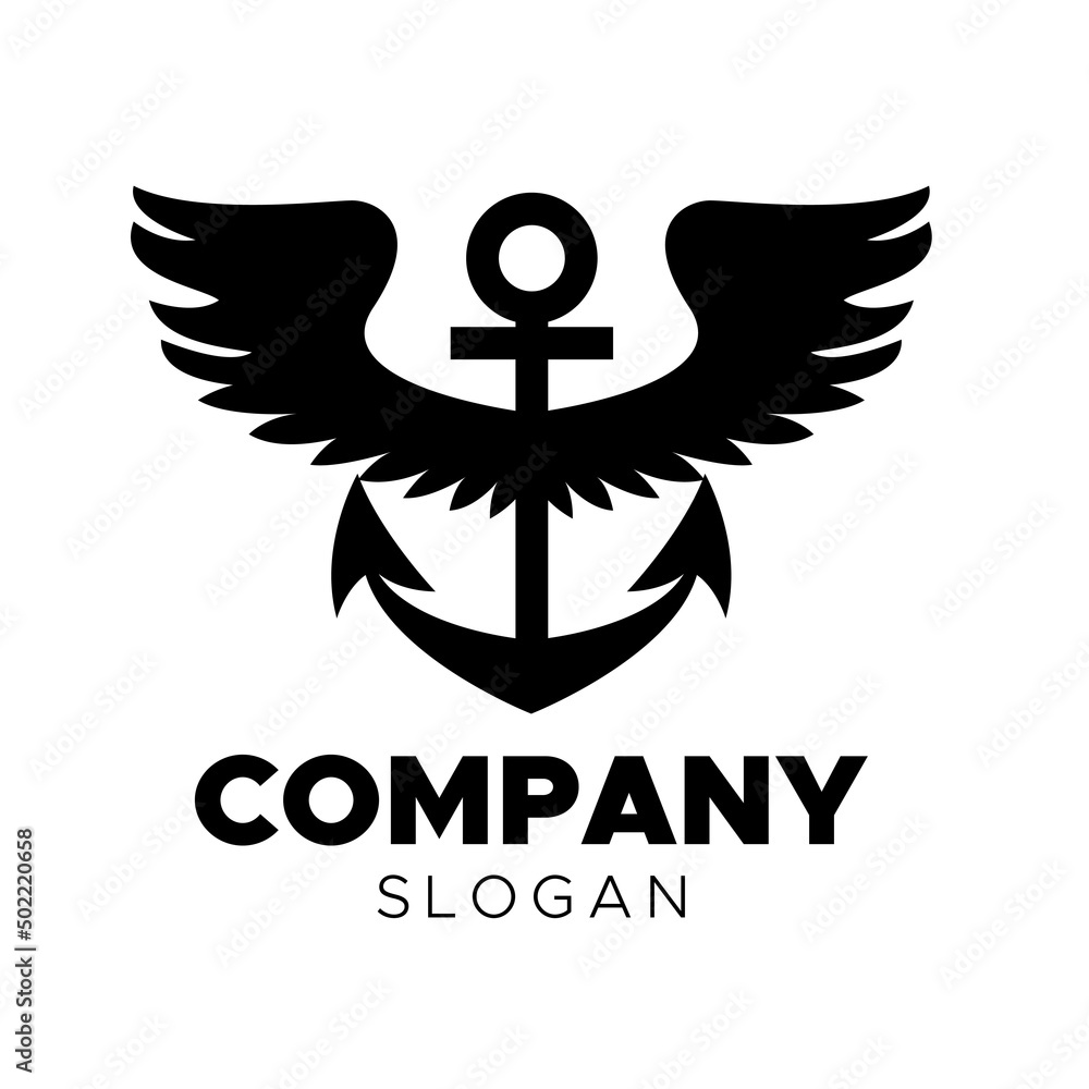 anchor wings logo template vector design anchor wings logo template vector design