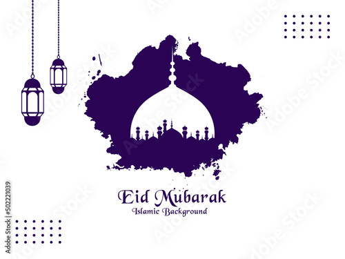 Artistic eid Mubarak Islamic festival religious background design