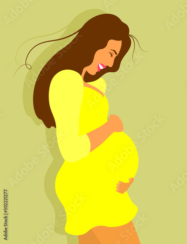 happy smiling pregnant woman