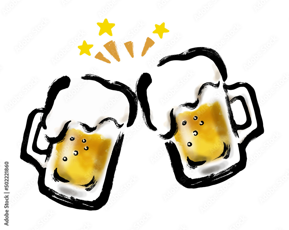 ジョッキの生ビールで乾杯している手描きイラスト Stock ベクター Adobe Stock ジョッキの生ビールで乾杯している手描きイラスト Stock ベクター Adobe Stock