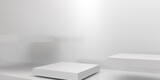 empty white shelf with white background.3d rendering