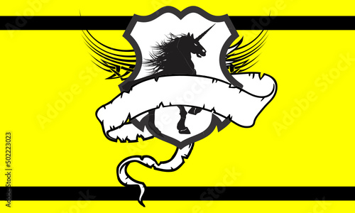 heraldic unicorn shield crest emblem coat of arms background in vector format