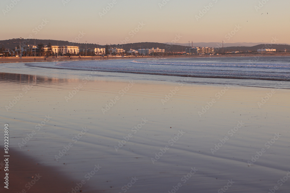 Beach on the Atlantic Ocean in Essaouira, Morocco Beach on the Atlantic Ocean in Essaouira, Morocco