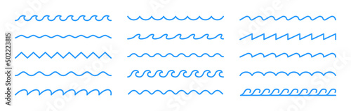 Set of waves line. Waves or zigzag icon. Ocean symbol. Vector illustration.