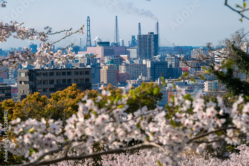 春の足立山妙見神社から眺める北九州市 © doraneko777