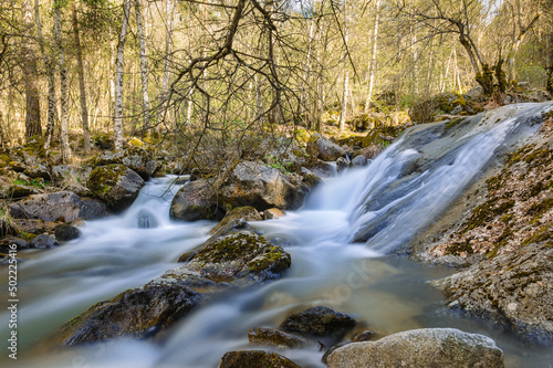 Waterfall at Madriu Perafita Claror Valley in Andorra, UNESCO world heritage site. photo