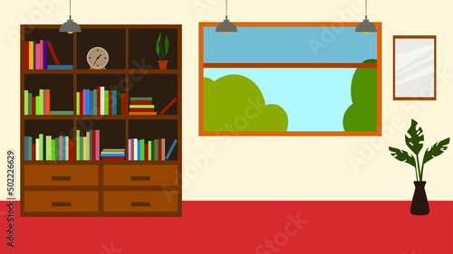 living room background, vector illustration.