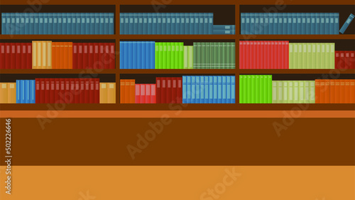 library interior background, vector illustration