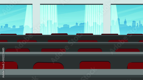auditorium interior background, vector illustration.