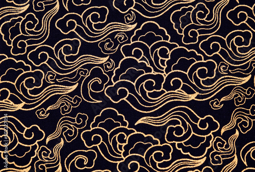 Colorful auspicious fabric pattern for backgrounds and decorations.