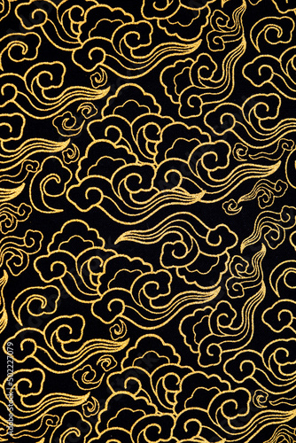Colorful auspicious fabric pattern for backgrounds and decorations.