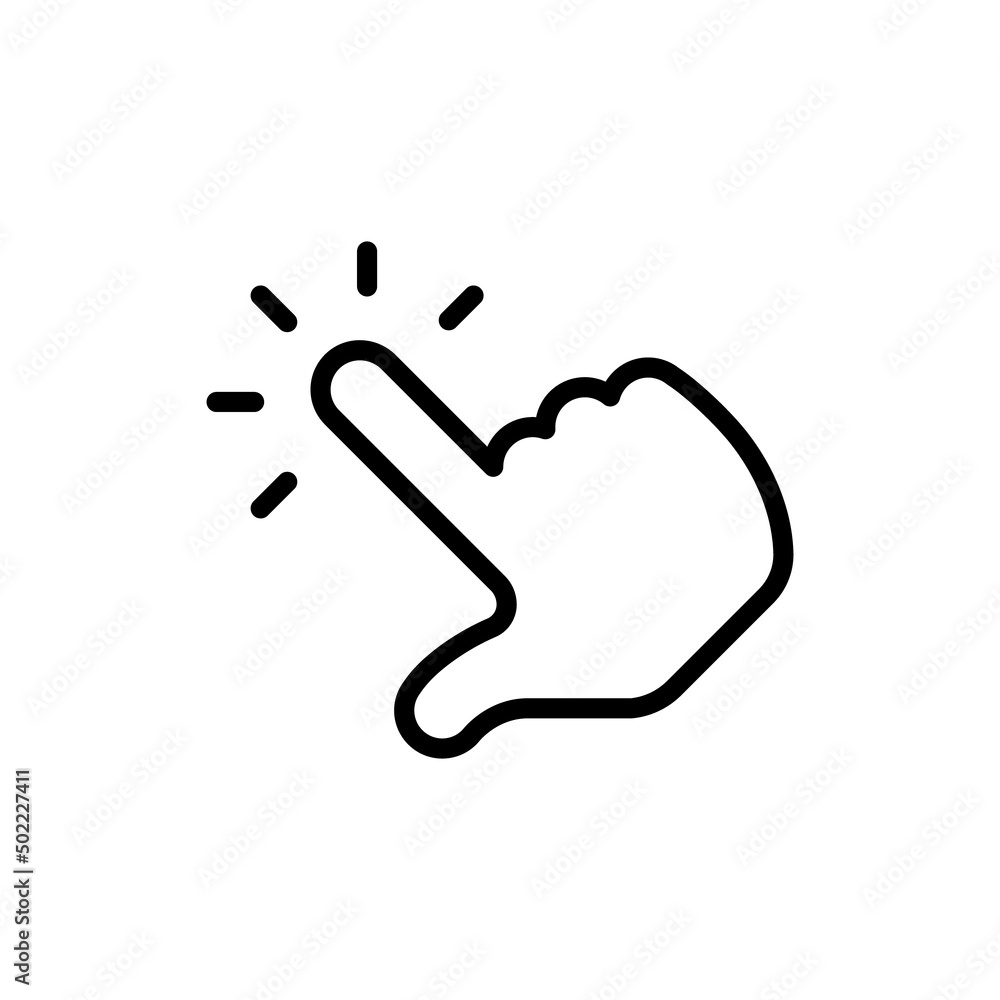 Hand click icon. Vector clicking pointer finger. Hand click icon. Vector clicking pointer finger.