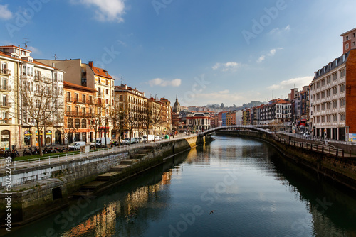 Bilbao old town views on winter sunny day  Spain.