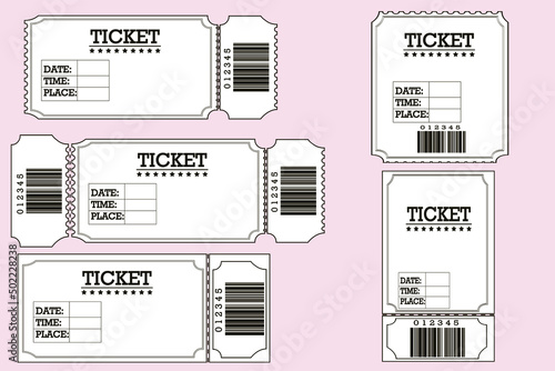 ticket template, sample icon vector illustration