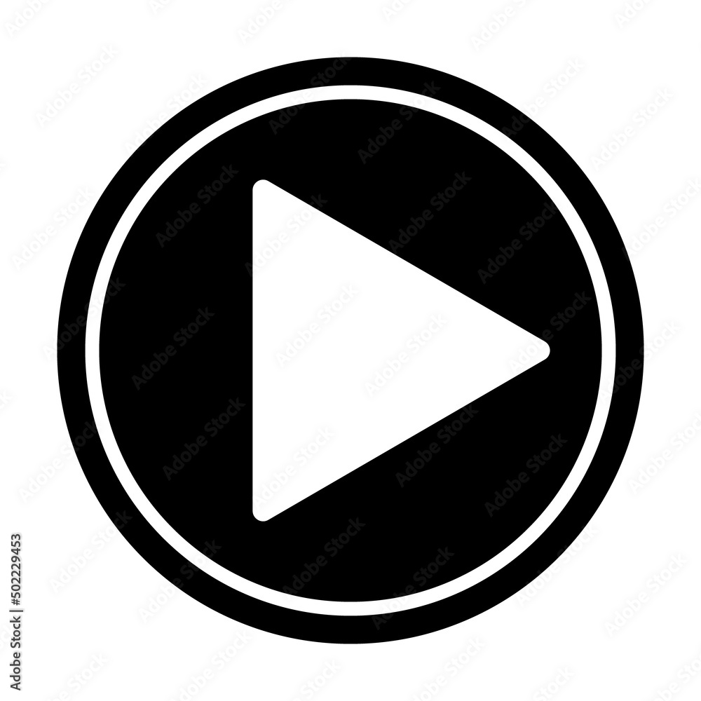 Playback icon on a white isolated background. Black play symbol in a circle. Vector illustration Playback icon on a white isolated background. Black play symbol in a circle. Vector illustration