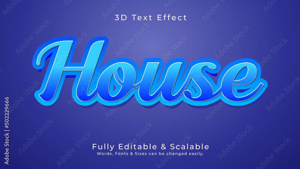 House 3D Vector Text Effect Fully Editable High Quality House 3D Vector Text Effect Fully Editable High Quality