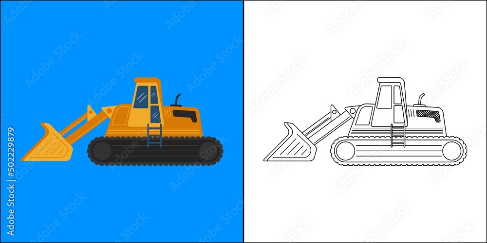 Track Loader suitable for children's coloring page vector illustration ...