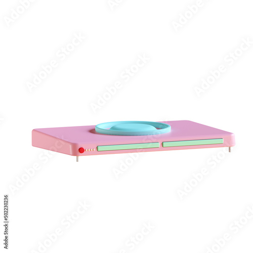 3d render soft pink dvd players with transparent background photo
