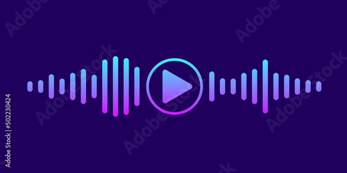 Gradient waves of the equalizer isolated on blue background. EQ Vector Illustration