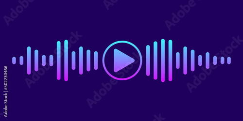 Gradient waves of the equalizer isolated on blue background. EQ Vector Illustration