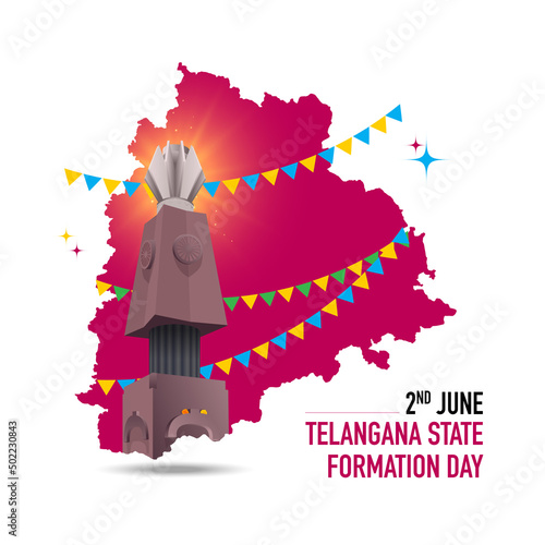 Telangana state formation day celebration - Telangana Martyrs Memorial with buntings