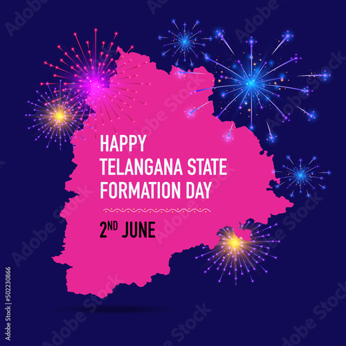 Telangana state formation day celebration fireworks around