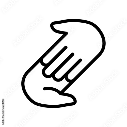 Volunteer help symbol. Careful hand. Icon vector illustration