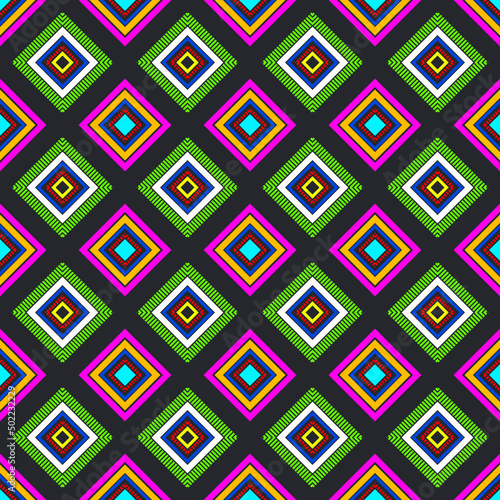 Abstract ethnic geometric tribal motif Aztec patterns colorful design for background, wallpaper, clothing, wrapping, fabric, home appliances, Vector illustration.