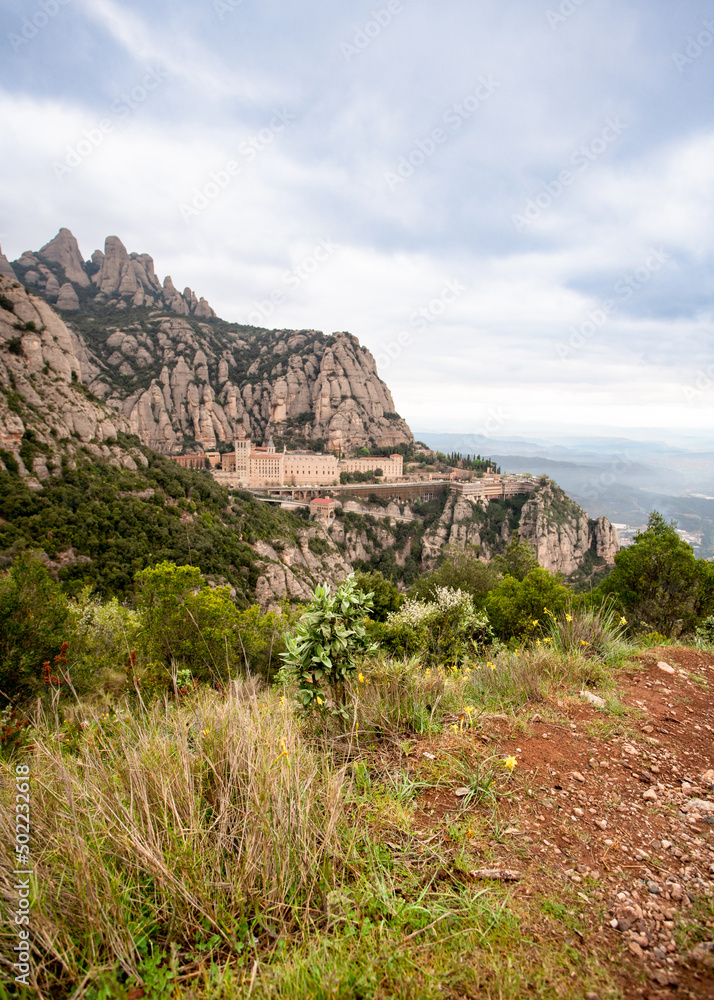 Historic Montserrat Monastery in the mountains of Catalonia  Spain