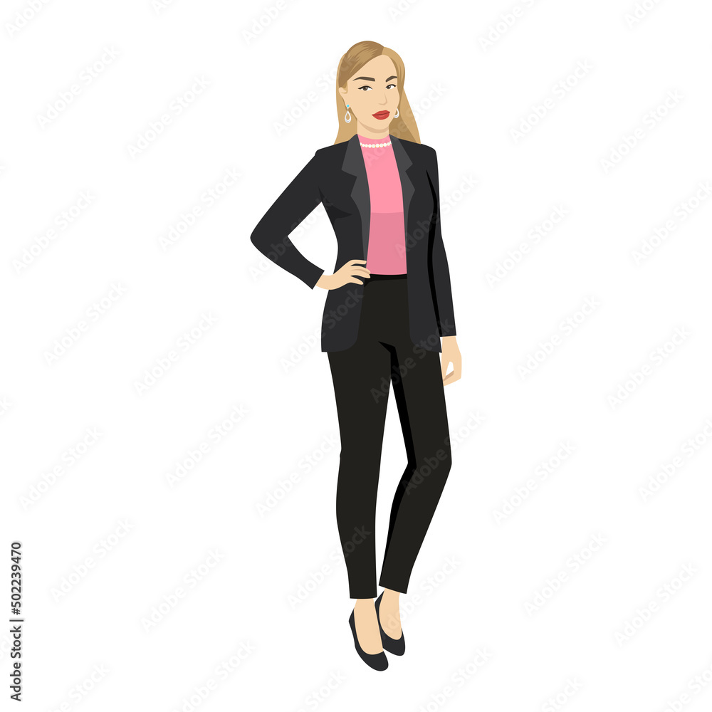 Beautiful blonde young women character in elegant office clothes Beautiful blonde young women character in elegant office clothes