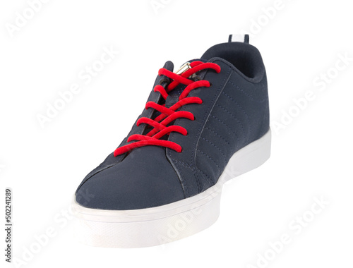 Sports blue sneakers on a white background